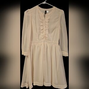 H&M Elegant Cream Kids Dress with Ruffles